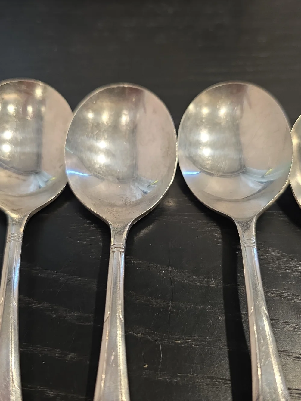 Vtg 5 Spoup Spoons, Oneida, 